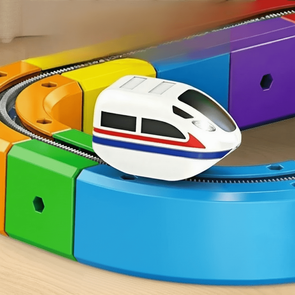 Børns 3D Jernbanekonstruktionssæt med Genopladeligt Lokomotiv