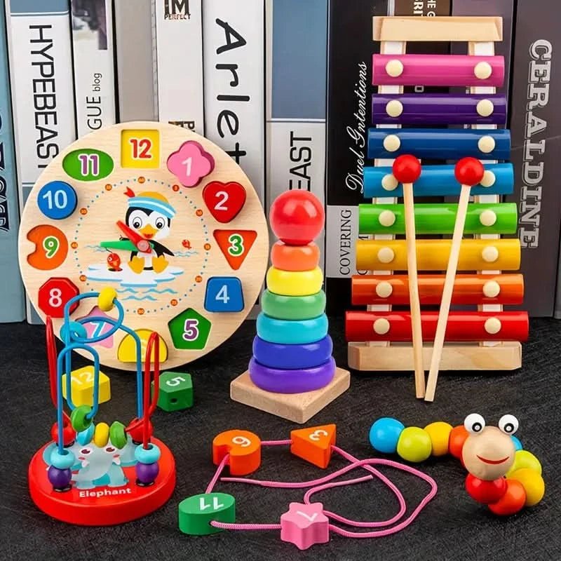Børns 5-i-1 Montessori Legetøj Sæt til Kreativ Leg og Tidlig Udvikling
