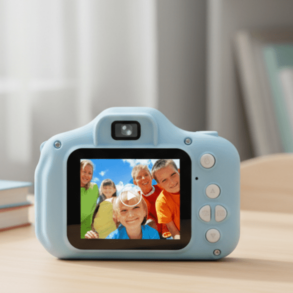 Børns Digitalkamera Kreativ Fotografi Dobbeltkamera 1080p HD