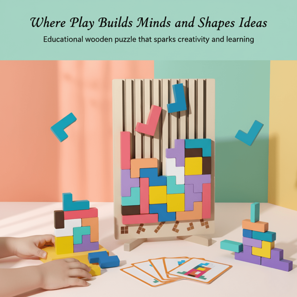 Børns Montessori Tetris Stablespil