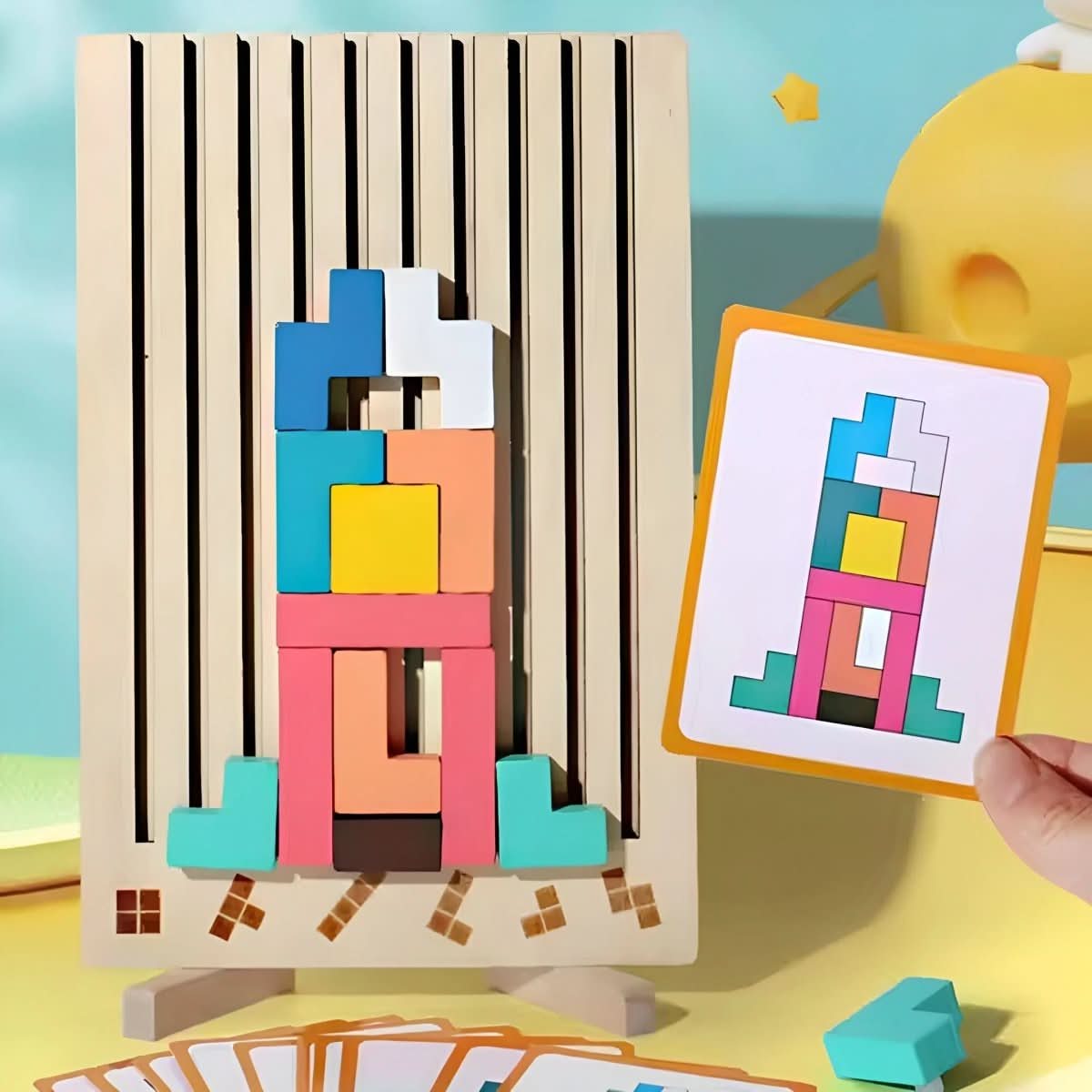Børns Montessori Tetris Stablespil