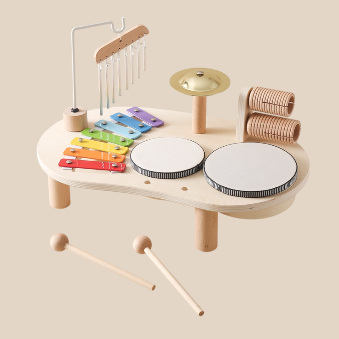 Børns Musikbord med Trommer og Xylofon