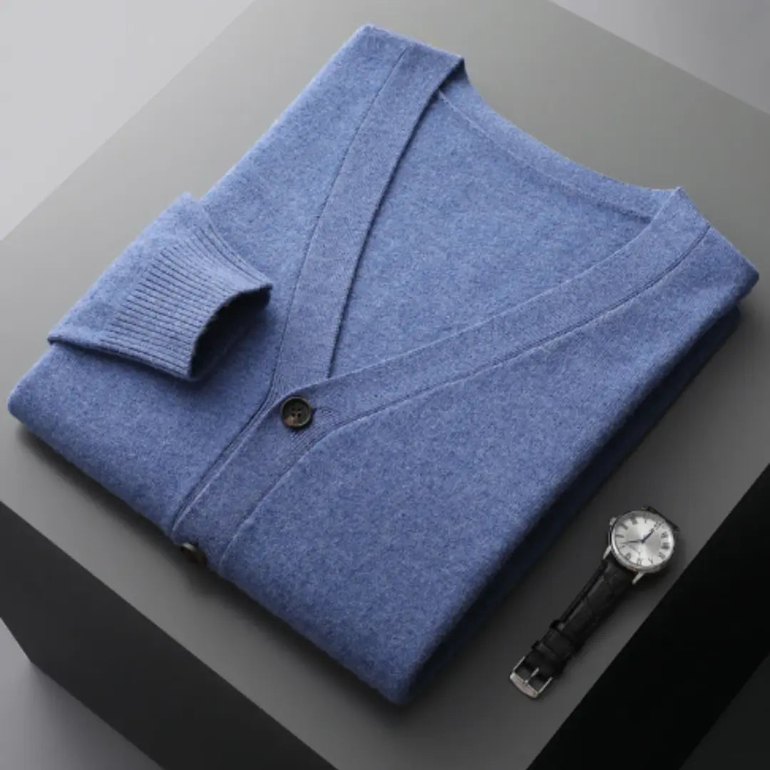 Cardigan til Herre med Tidløst Design og Knaplukning
