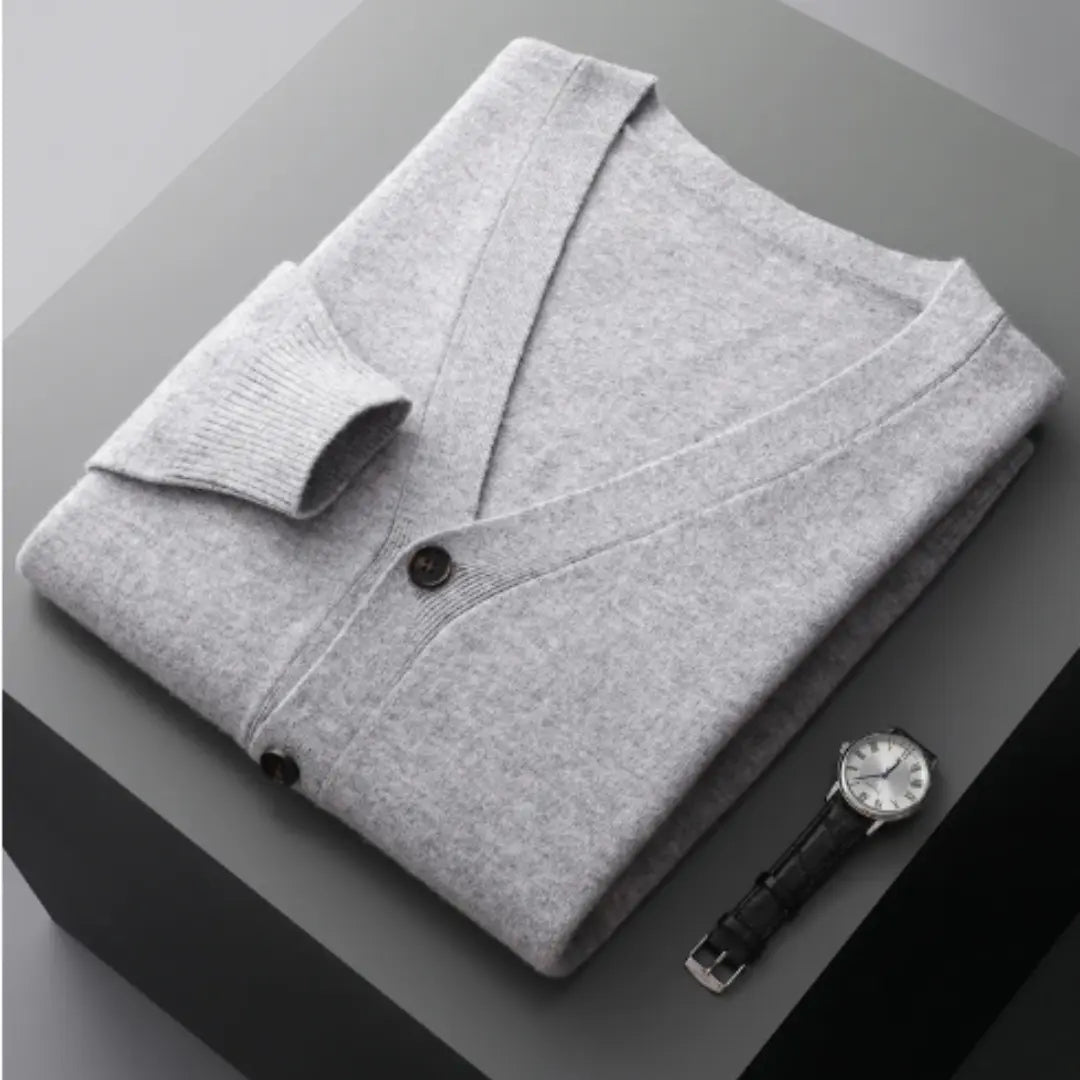 Cardigan til Herre med Tidløst Design og Knaplukning
