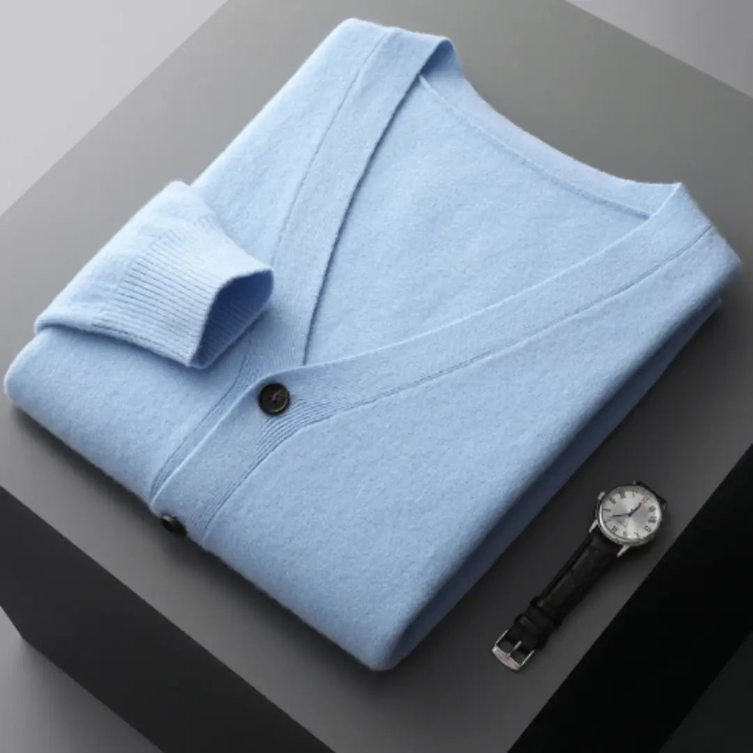 Cardigan til Herre med Tidløst Design og Knaplukning