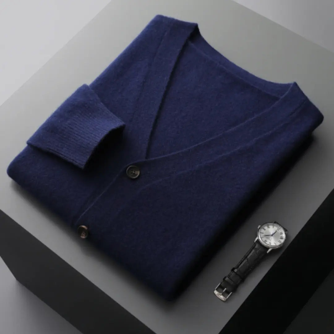 Cardigan til Herre med Tidløst Design og Knaplukning
