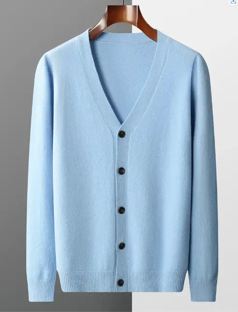 Cardigan til Herre med Tidløst Design og Knaplukning