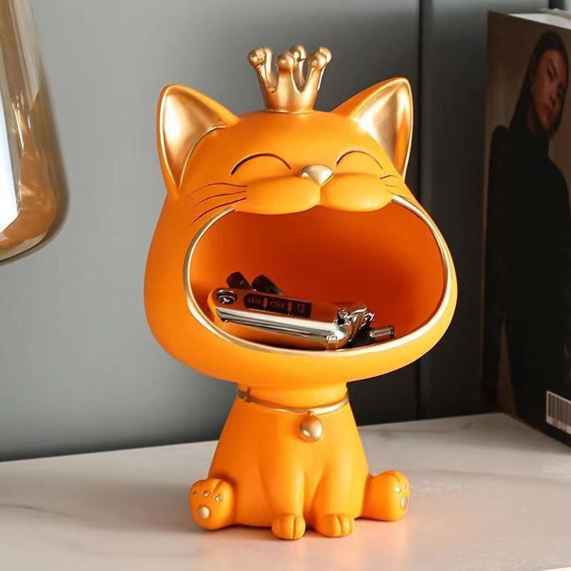 Charmerende Lucky Cat Statue til Hjem og Kontor
