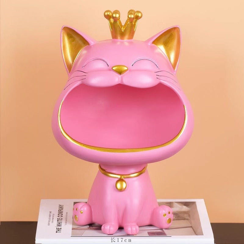 Charmerende Lucky Cat Statue til Hjem og Kontor