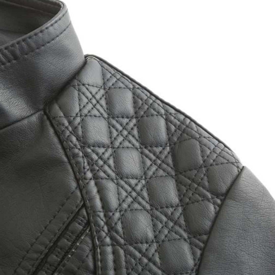 Janiyah Kvinders Læderjakke – Chic Ståkrave, Lynlåse & Elegant Moderne Stil