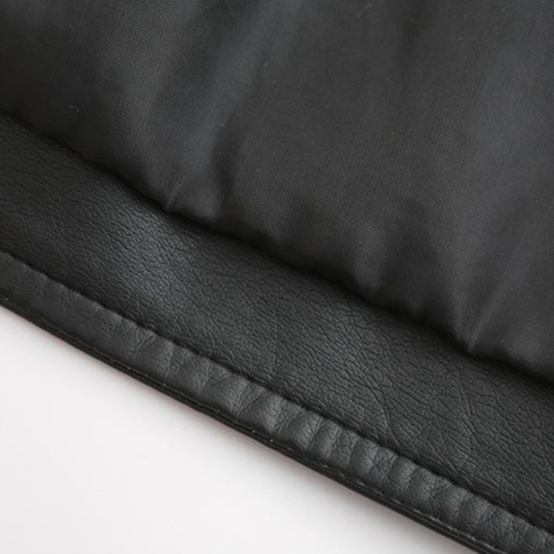 Janiyah Kvinders Læderjakke – Chic Ståkrave, Lynlåse & Elegant Moderne Stil