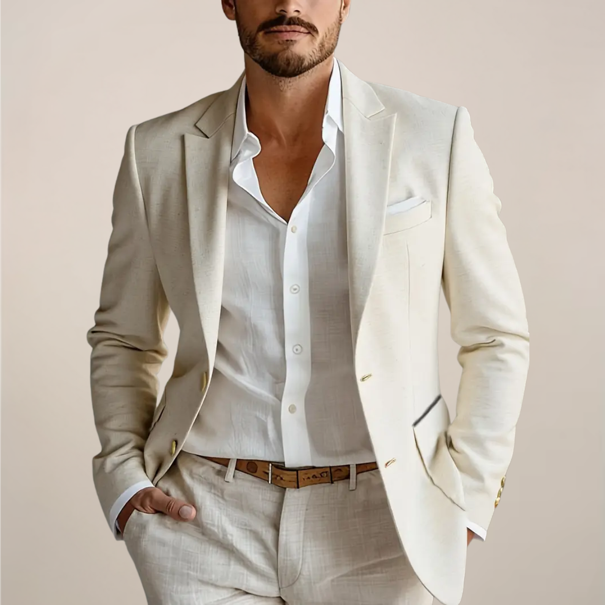 Coverless Pockets Linned Blend To-dels Dragt – Skræddersyet Pasform