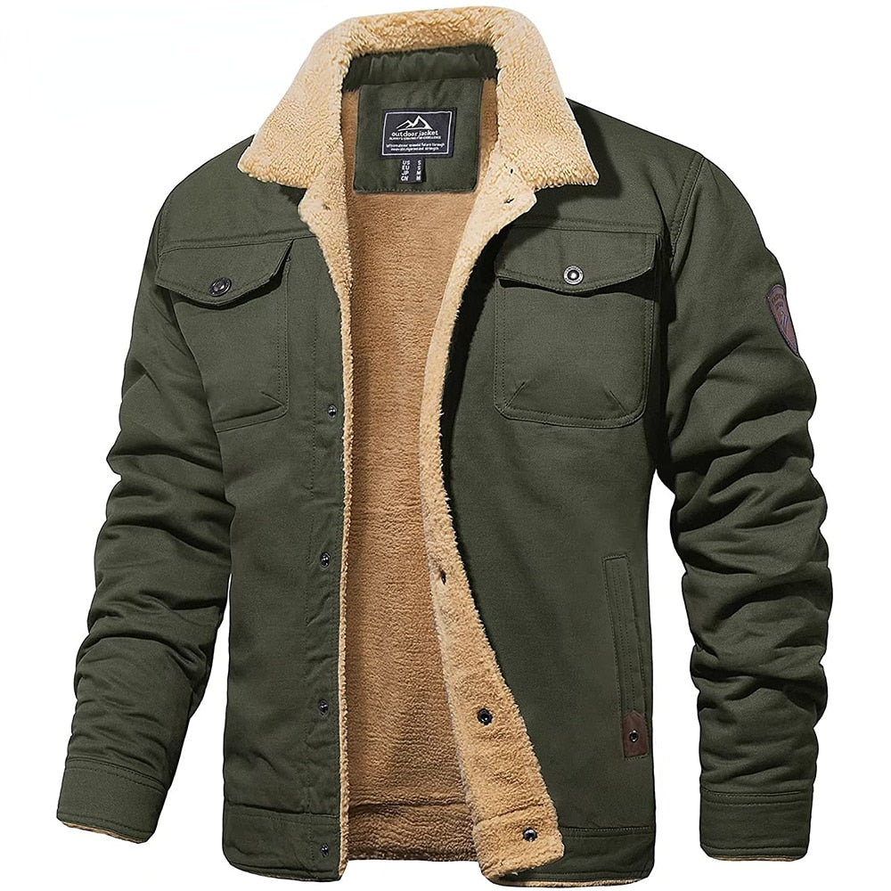 Henri Herre Vinterjakke – Varm Blouson med Sherpa Foder og Falsk Pels Krave