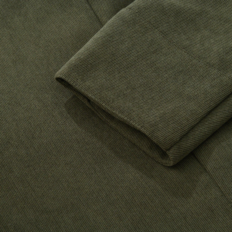 Emerson Herre Corduroy Velvet Frakke – Slim Fit med Stå-Op Krave & Elegante Lommer