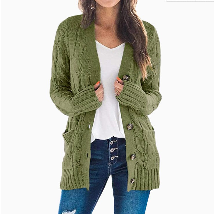 Kvinders Cardigan Lang med Lange Ærmer