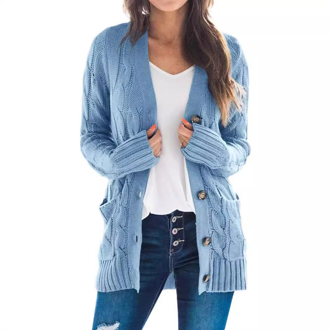 Kvinders Cardigan Lang med Lange Ærmer