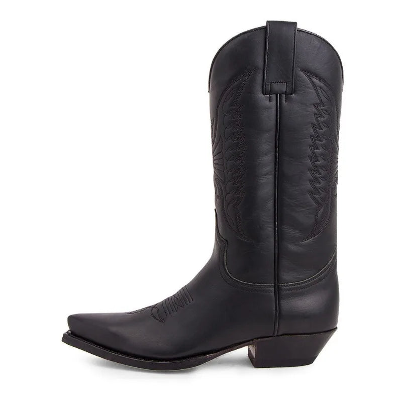 Kvinders Mid-calf Støvler Spidse Kunstlæder Western Stil