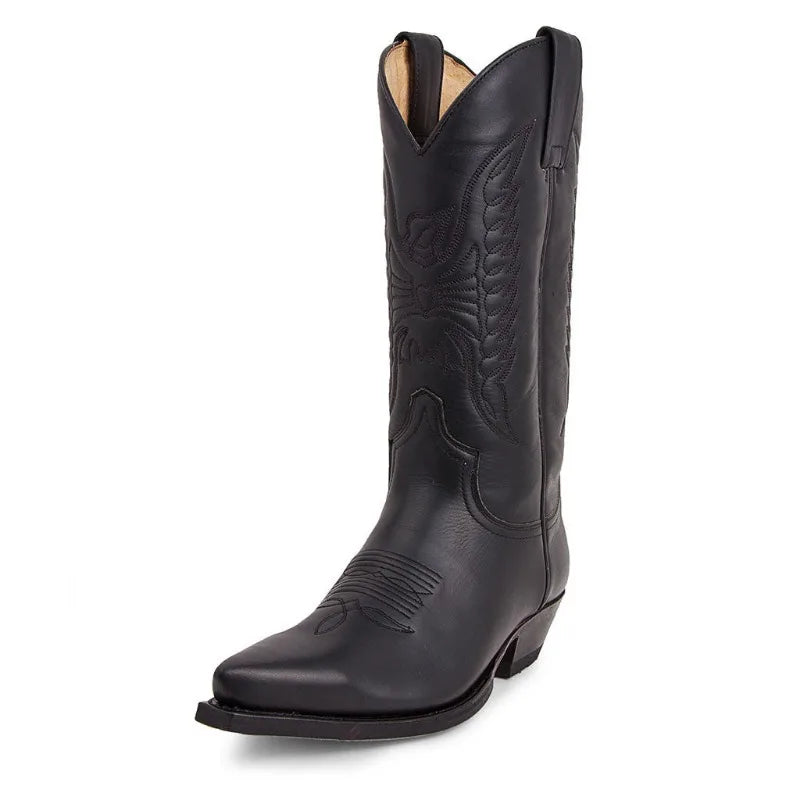 Kvinders Mid-calf Støvler Spidse Kunstlæder Western Stil