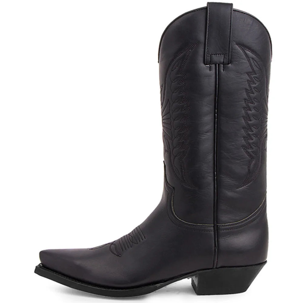 Kvinders Mid-calf Støvler Spidse Kunstlæder Western Stil