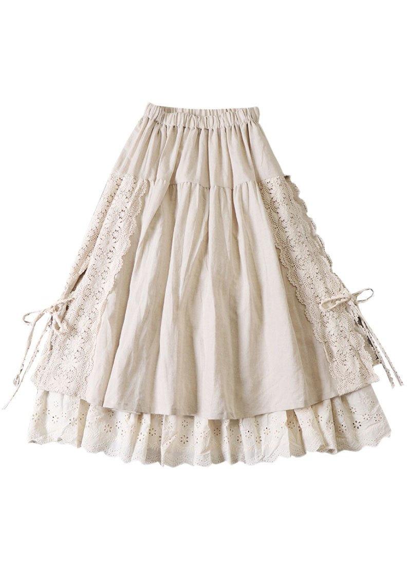 Kvinders Nederdel Rynket Patchwork Stil