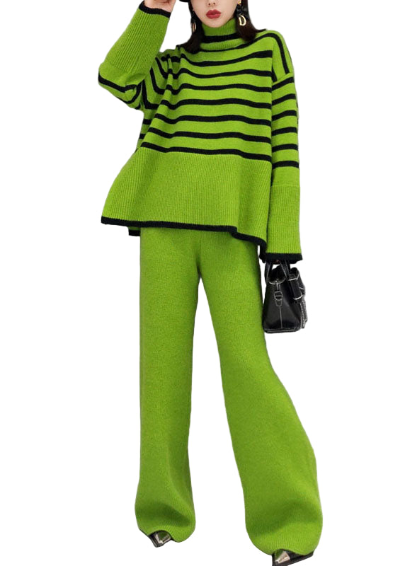 kvinder Sæt med Turtle Neck og Stribede Bukser