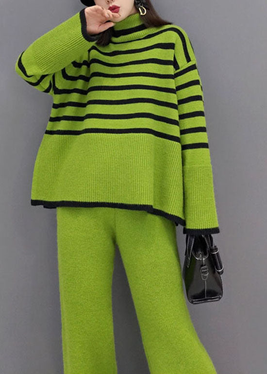 kvinder Sæt med Turtle Neck og Stribede Bukser