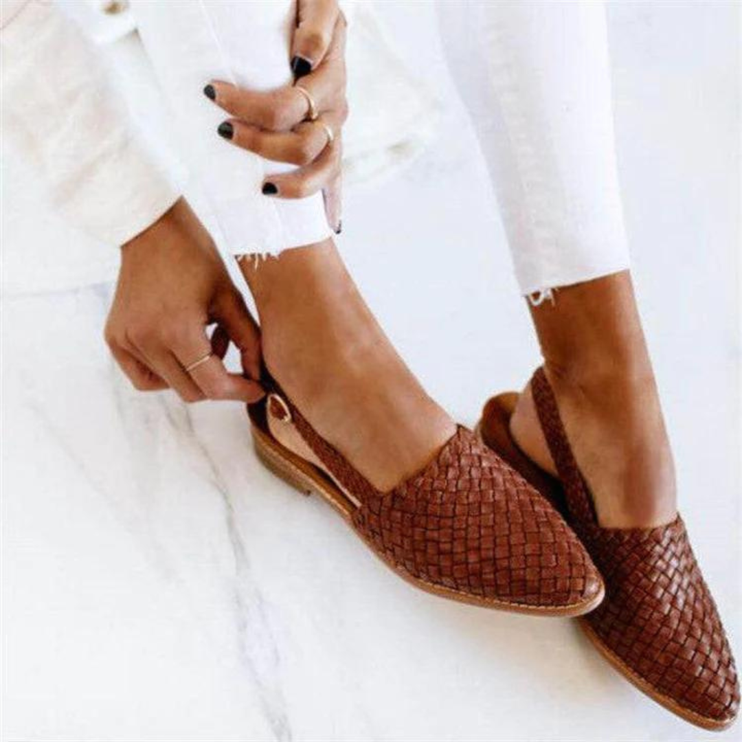 Dame Sandaler Håndlavet Naturmaterialer Elegant Slip-On Design