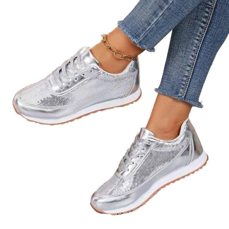Kvinders Sneakers Glitrende Design Med Skridsikker Sål