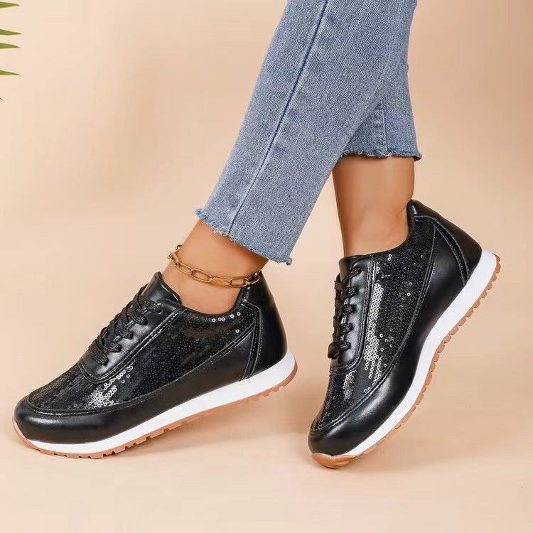 Kvinders Sneakers Glitrende Design Med Skridsikker Sål