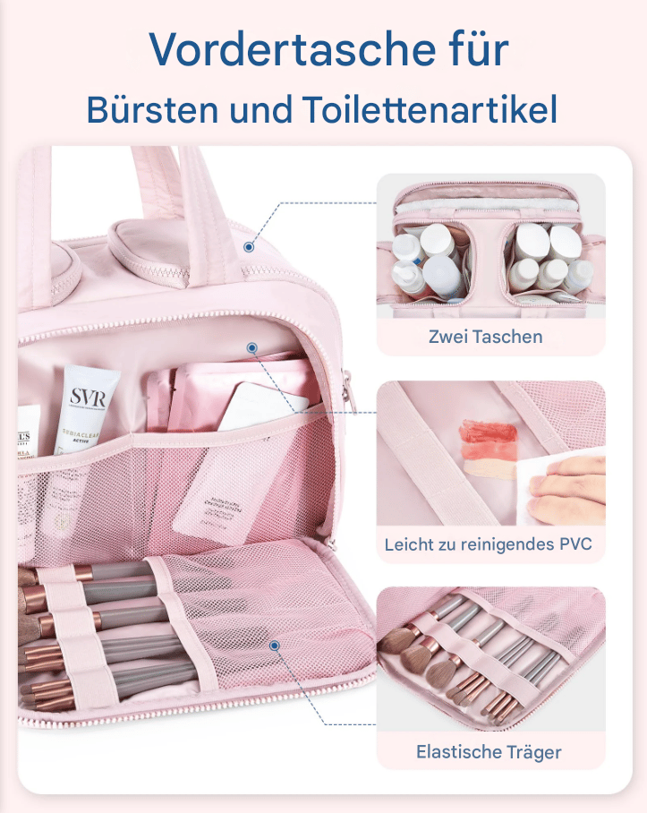 Dame Toilettaske Multifunktionel 4-i-1 Organizer til Rejse og Daglig Brug