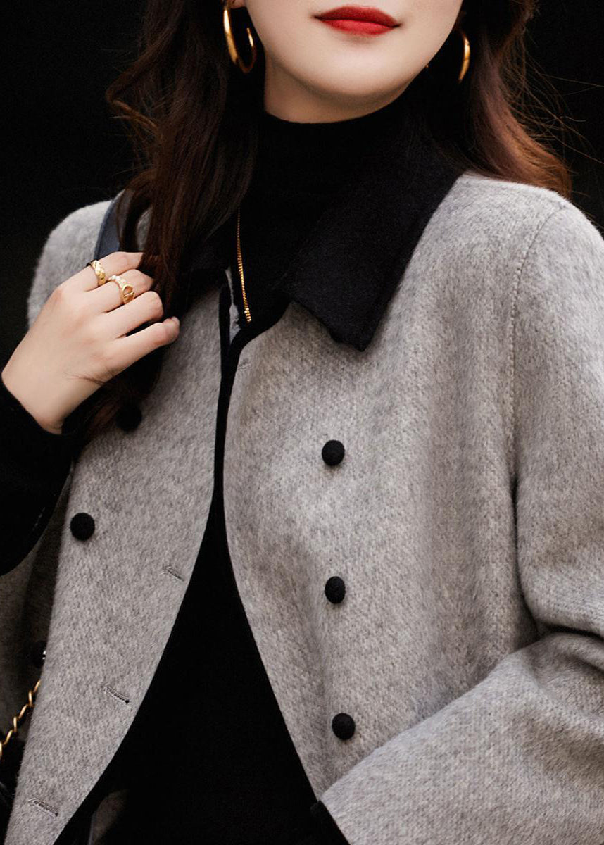 Kvinders Trench Coat Dobbeltbrystet Patchwork Stil