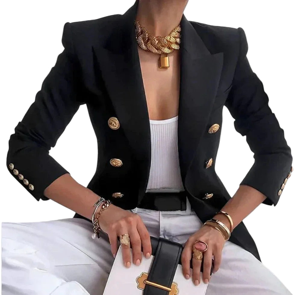 Kvinders blazer med dobbeltradet design