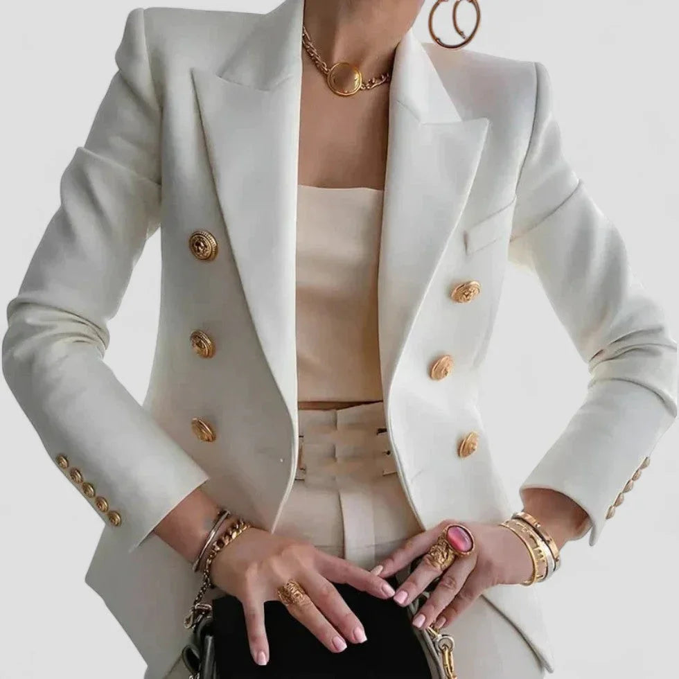 Kvinders blazer med dobbeltradet design