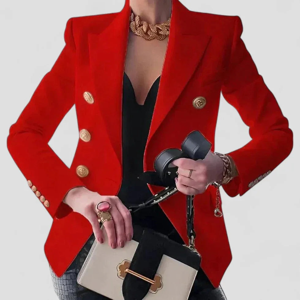 Kvinders blazer med dobbeltradet design