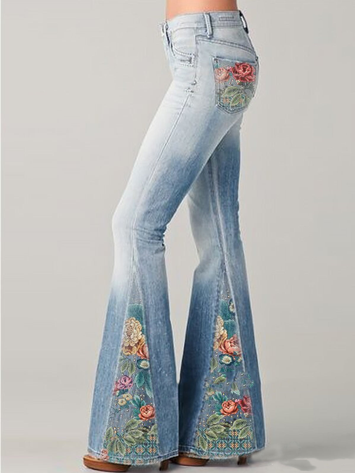 Kvinder jeans med Blussede Ben