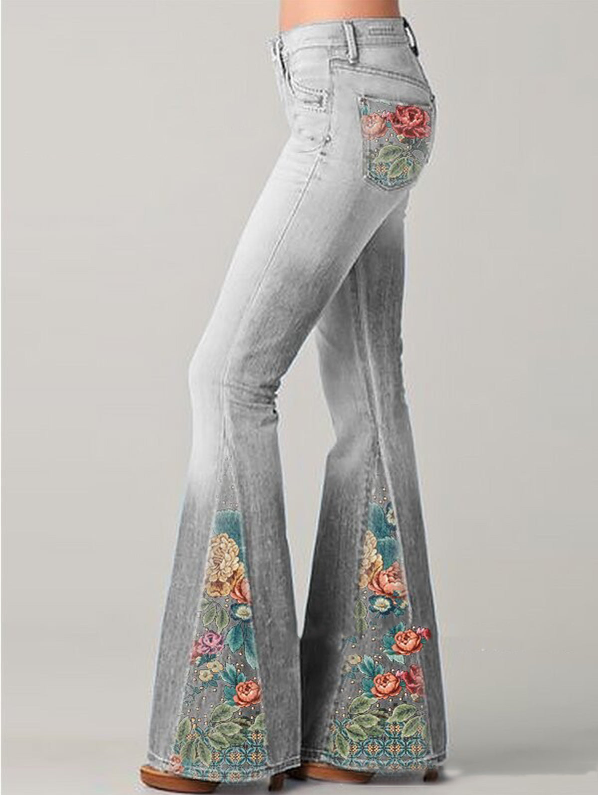 Kvinder jeans med Blussede Ben