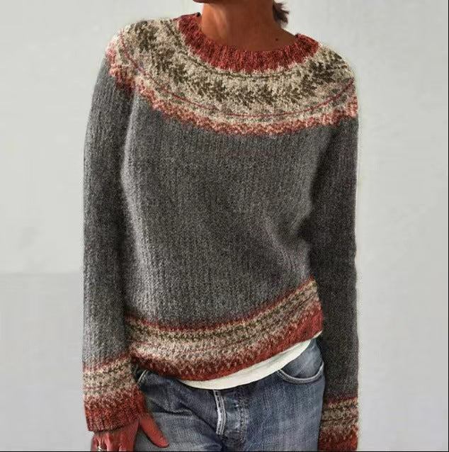 Kvinders Vintage Strikpullover Klassisk Blødt Strik