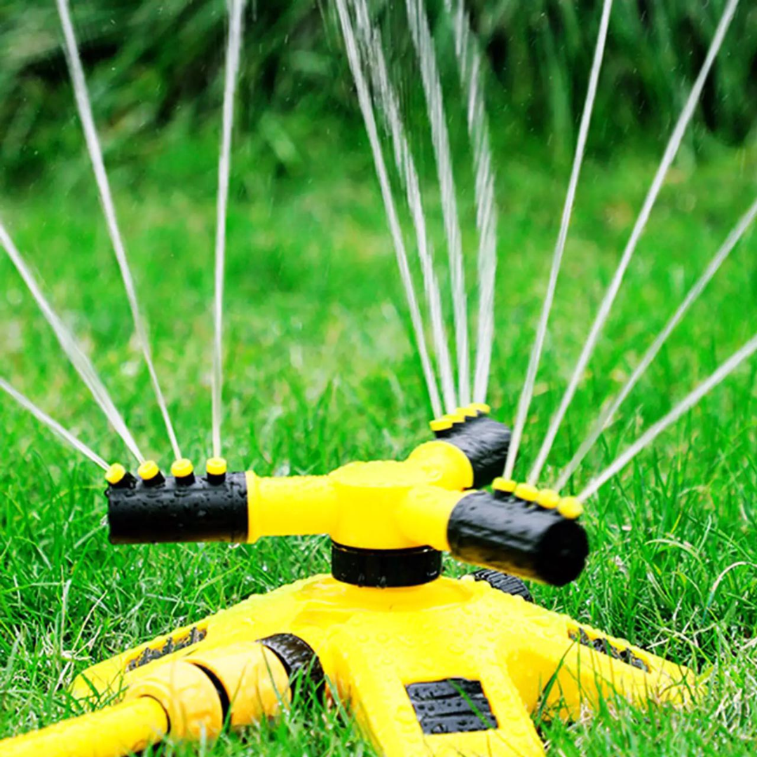 AquaLux 360º Sprinklersystem | Automatisk vandingsløsning med en forstærket 15M slange til optimal havepleje-zarada.dk