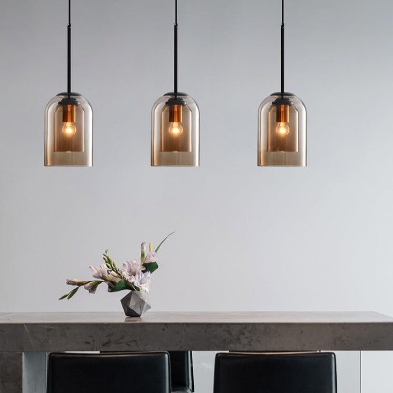 Dobbelt Glas Pendel til Moderne Indretning