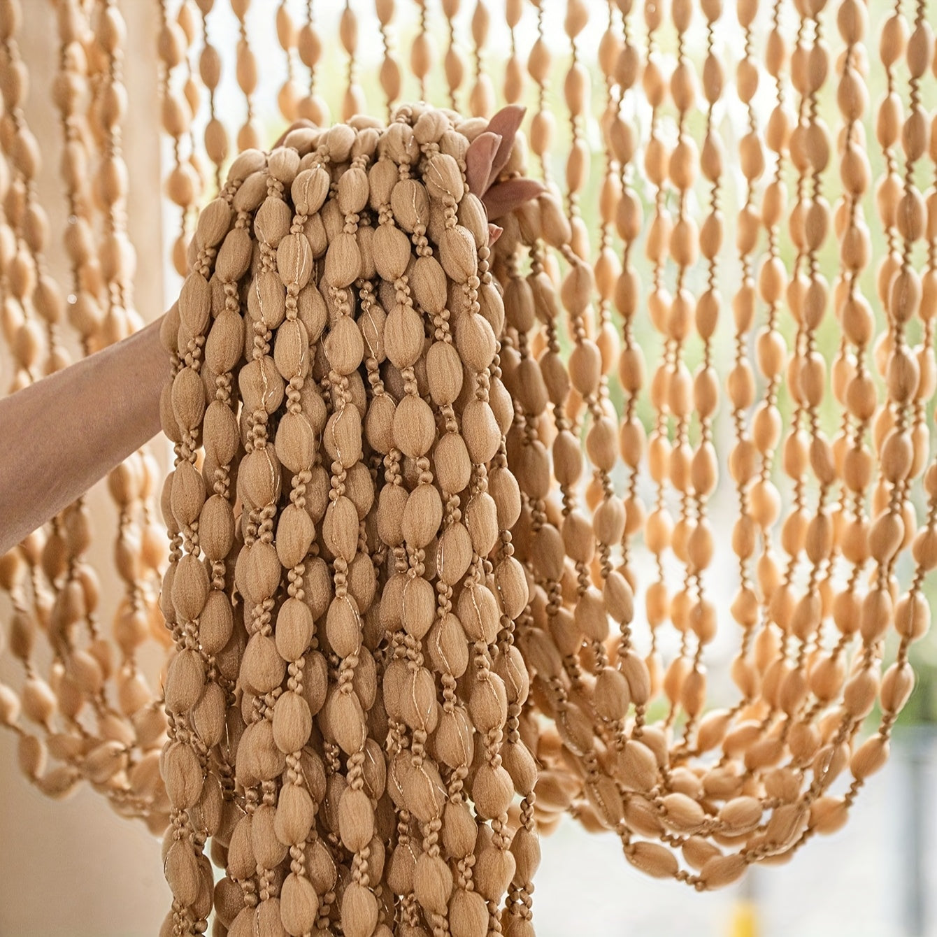 Dørgardin med perler til Boho indretning