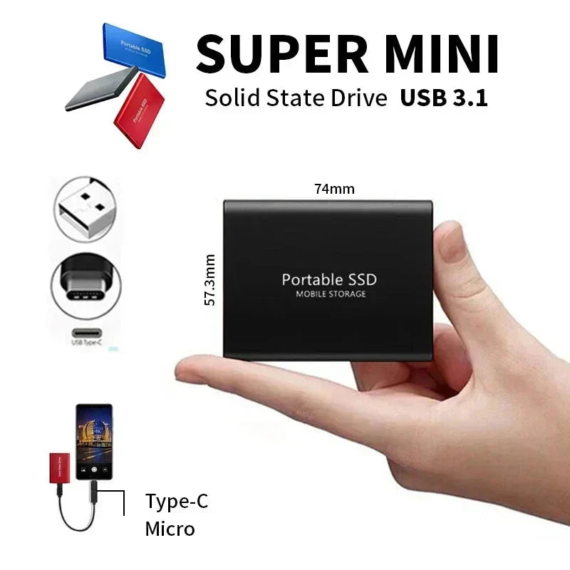Ekstern SSD 128 TB Kompakt Design