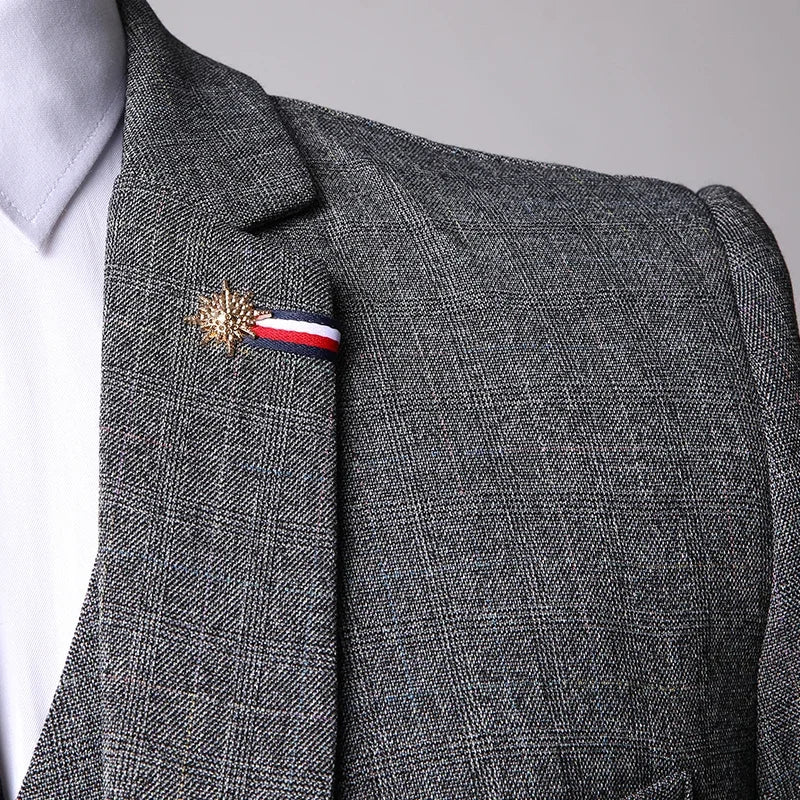Elegant Slim Fit Herre 3-delt Jakkesæt – Forretnings Bryllup Formelt Sæt