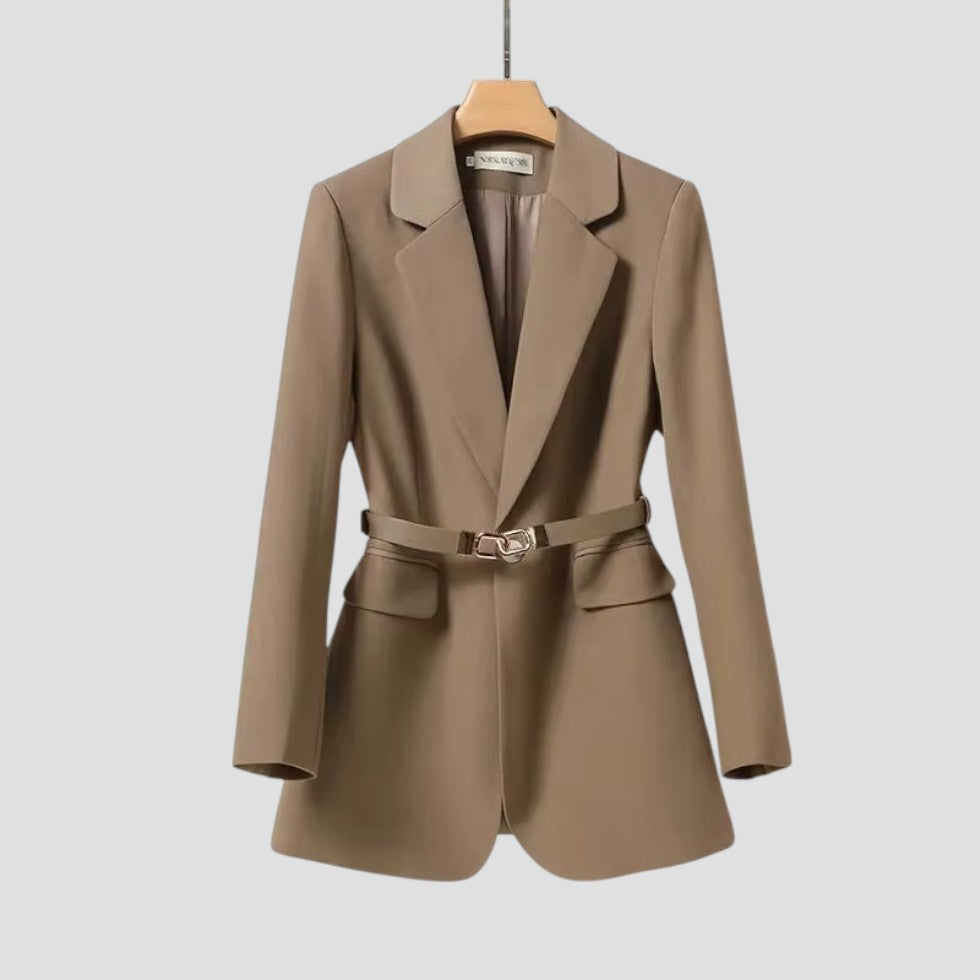Elegant Kvinders Bælte Blazer Jakke – Skræddersyet Smart Tøj