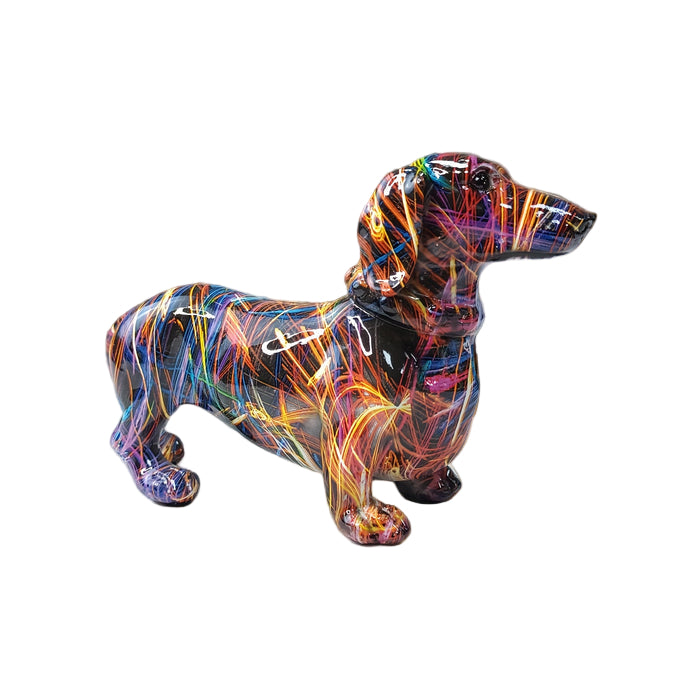 Farverig Gravhund Statue Legende Boligindretning