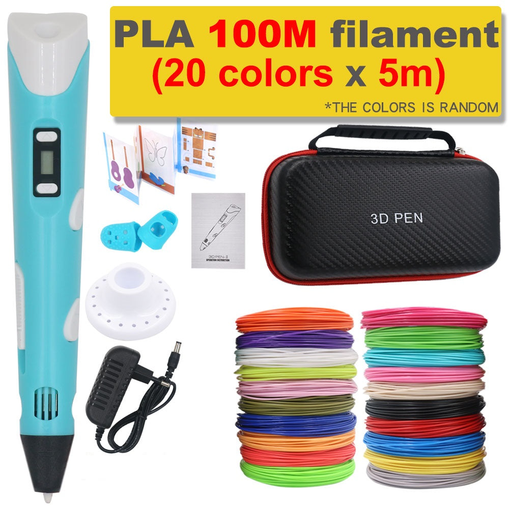 3D-Printpen DIY-tegnerpen med 200M PLA-filament, gave til børn
