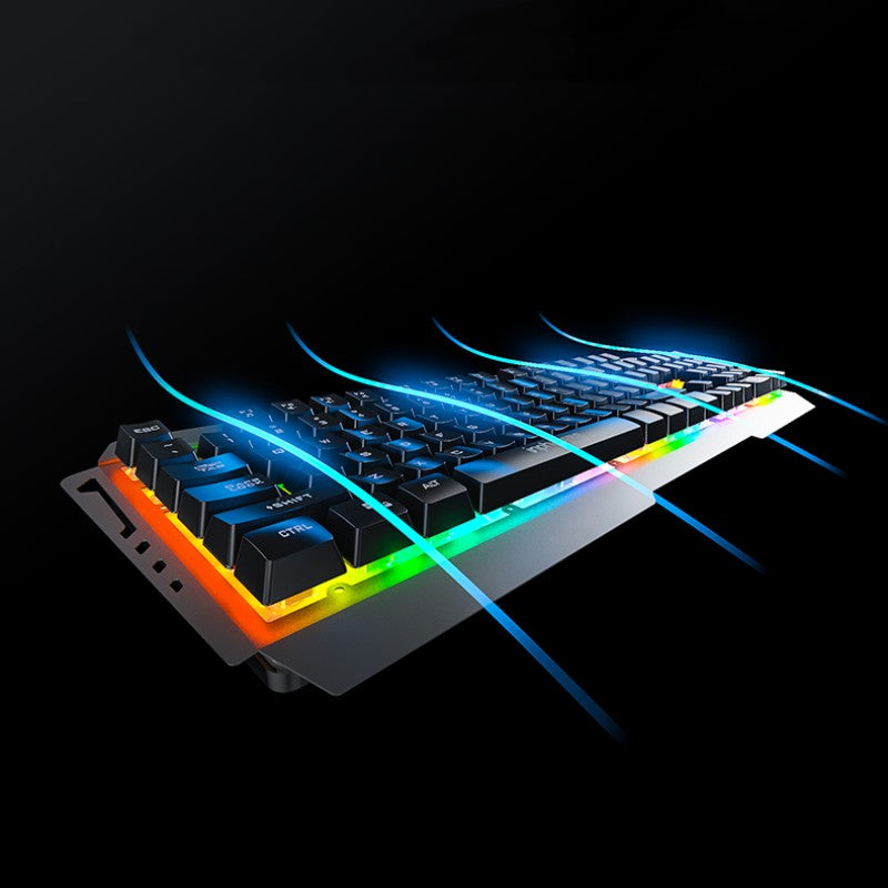 Gaming Tastatur og Mus Sæt med Regnbue Lys