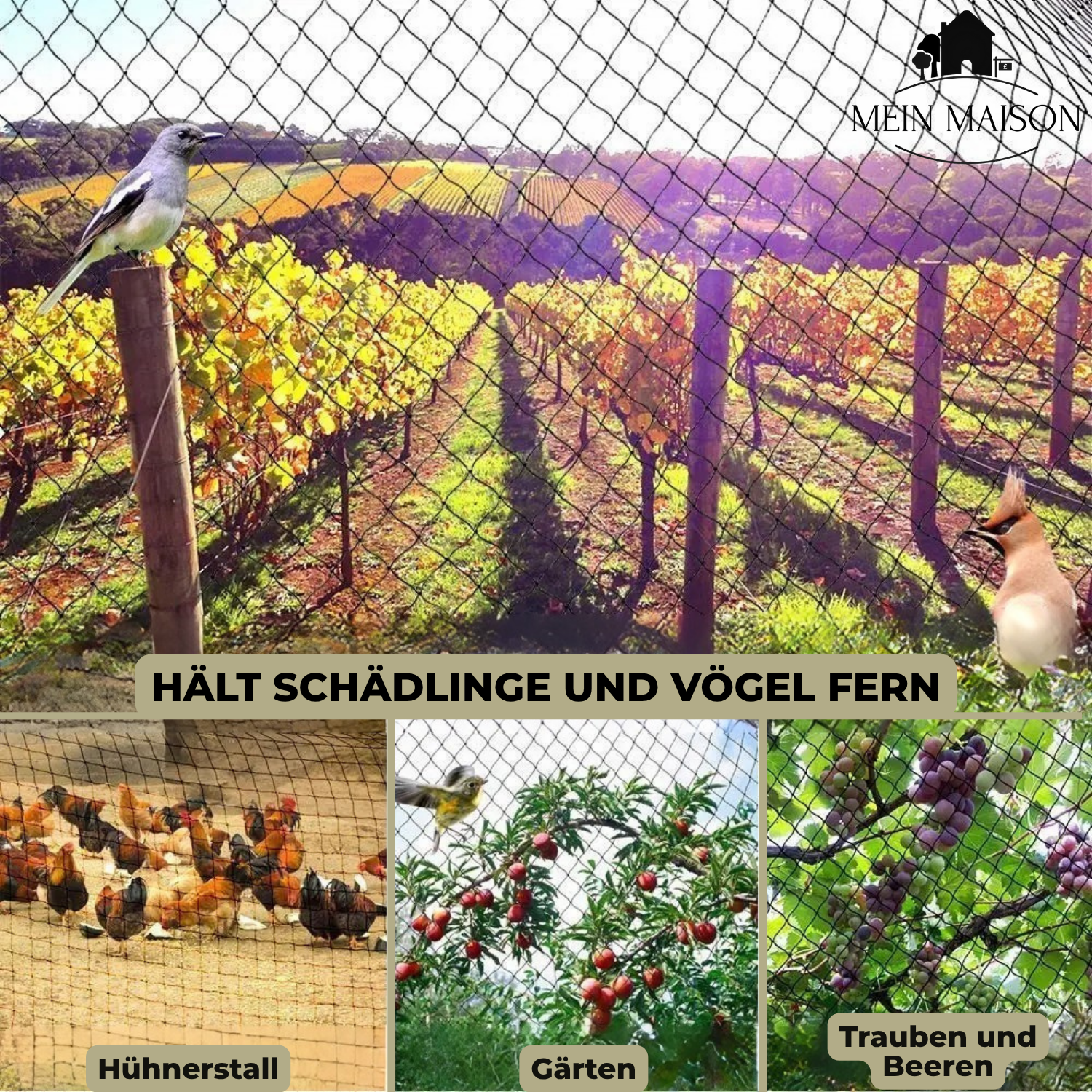 AgriNet Pro Tuinnet | UV-bestandig & rivfast | Alsidig plantebeskyttelse | Fås i ønsket størrelse