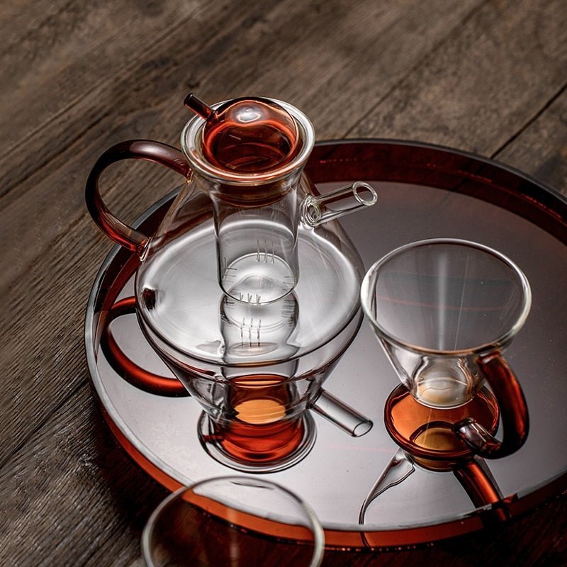 Glas Teapot Set til Løs Te og Varme Drikke
