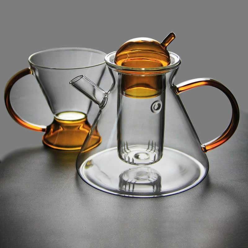 Glas Teapot Set til Løs Te og Varme Drikke