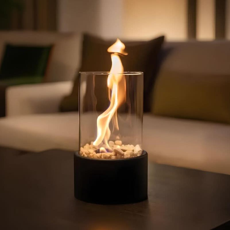 Glasolielampe til Indendørs og Udendørs Brug - Lampe med Flamme Atmosfære